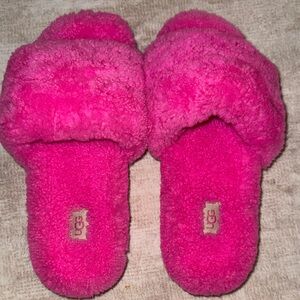 UGG Fuchsia Plush Slippers